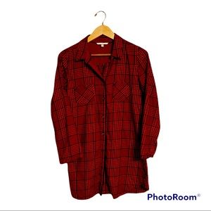 Victoria’s Secret Red & Black Plaid Sleep Shirt Gown Christmas Pajamas